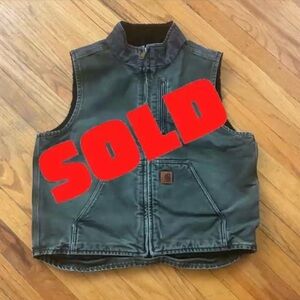 Carhartt V33 355 Moss Green Sandstone Sherpa Lined Vest - Size L Regular